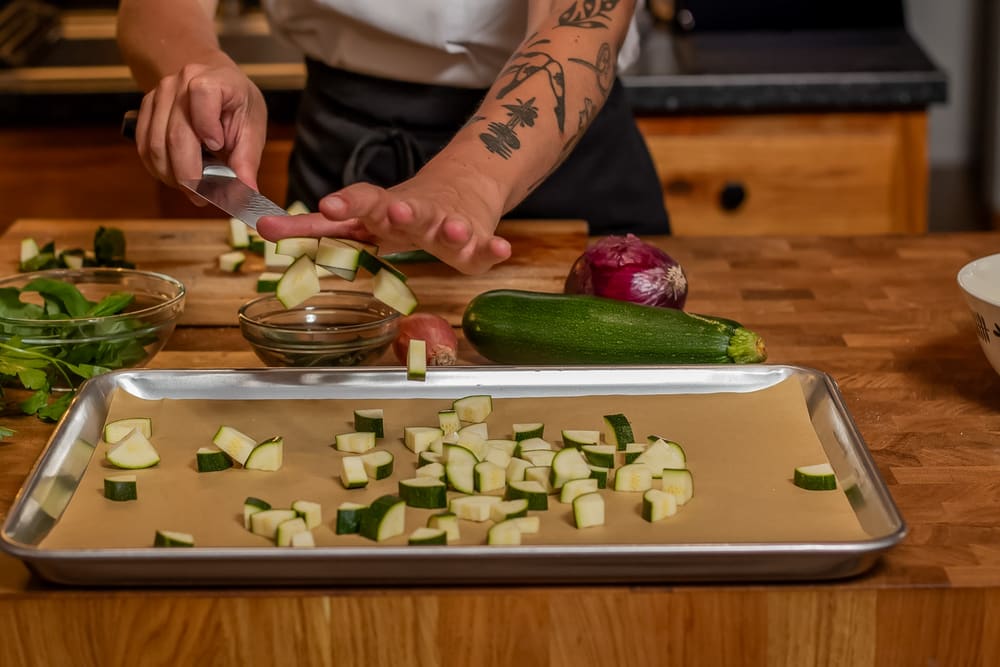 Zucchini and vegetable prep